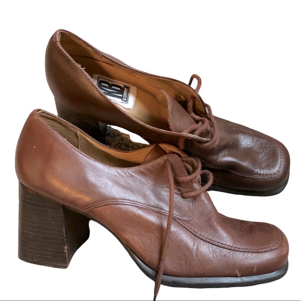 VTG Y2K KB Company Brown Heeled Loafers